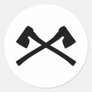 axe axe crossed icon classic round sticker