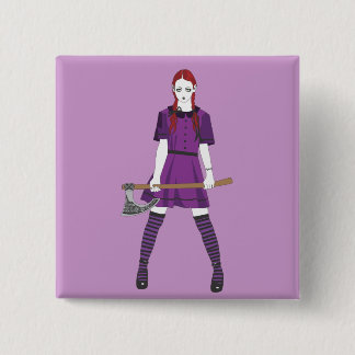 Axe Girl 2 Inch Square Button