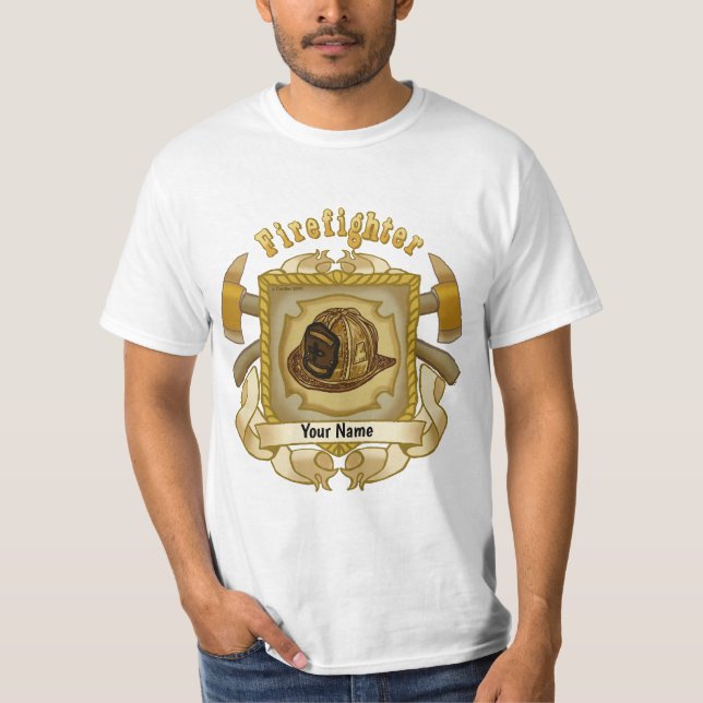  Axe Shield FireFighter T-Shirt (Front)