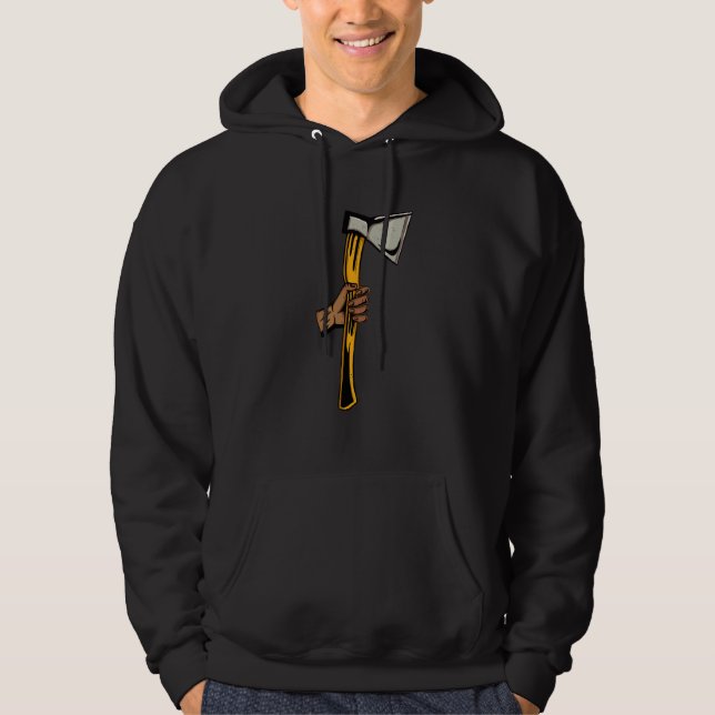 Axe Thrower Target  Hatchet Lumberjack Hand Axe Th Hoodie (Front)