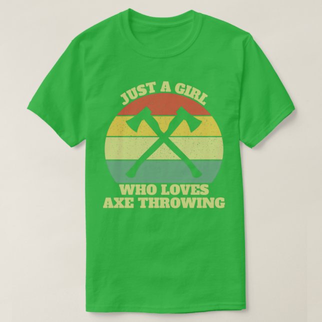 Axe Thrower Throwing Girl T-Shirt (Design Front)