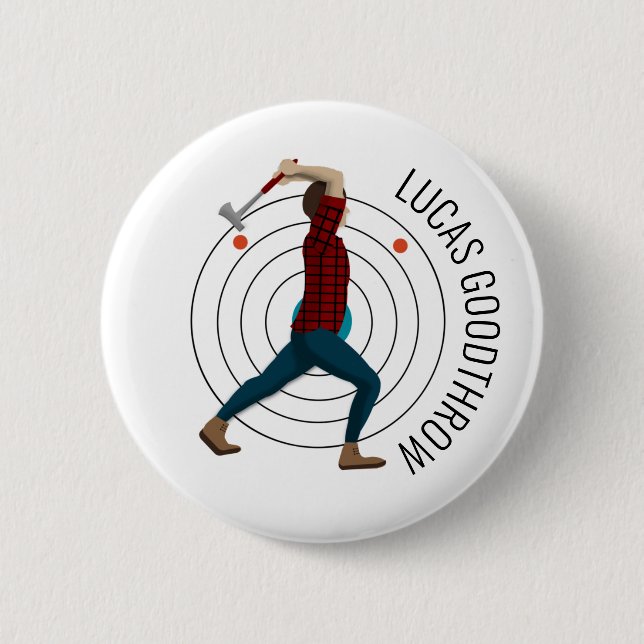 Axe Throwing 2 Inch Round Button (Front)
