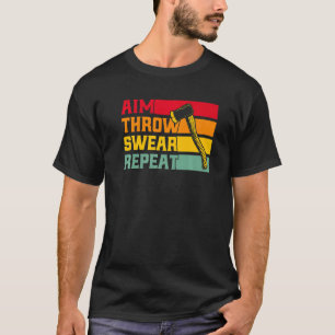 Axe Throwing Aim Throw Swear Repeat Premium T-Shirt