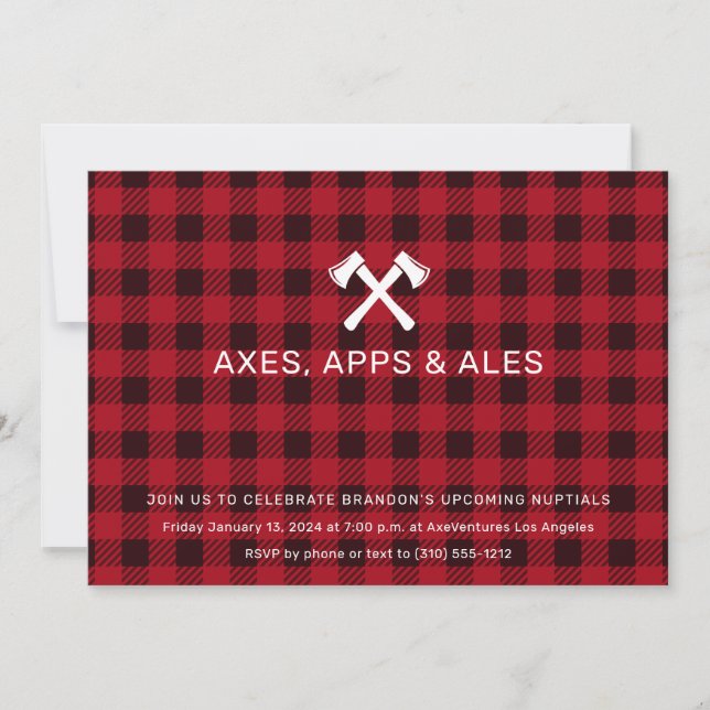 Axe Throwing Bachelor Party Invitation (Front)