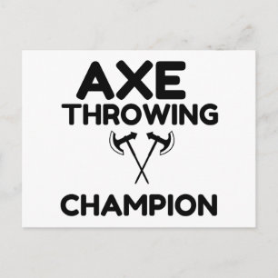 AXE THROWING CHAMPION POSTCARD