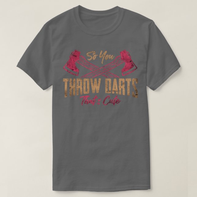 Axe Throwing Funny Crossed Hatchets Lumberjack T-Shirt (Design Front)