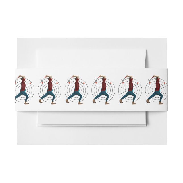 Axe Throwing Invitation Belly Band (Front Example)
