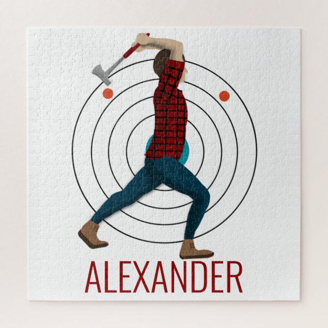 Axe Throwing Jigsaw Puzzle (Vertical)