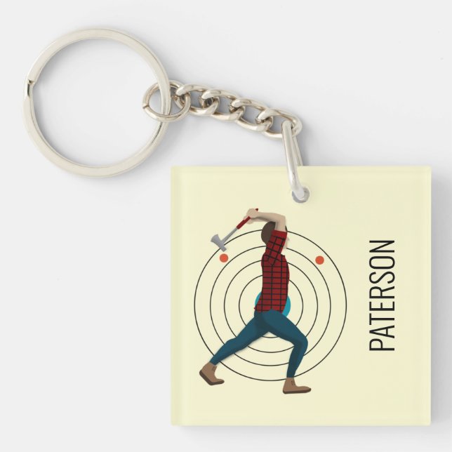 Axe Throwing Keychain (Front)