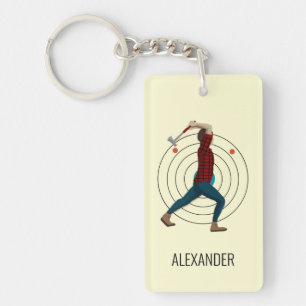 Axe Throwing Keychain
