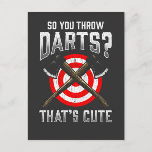 Axe Throwing Lumberjack Darts Forest Carpenter Postcard