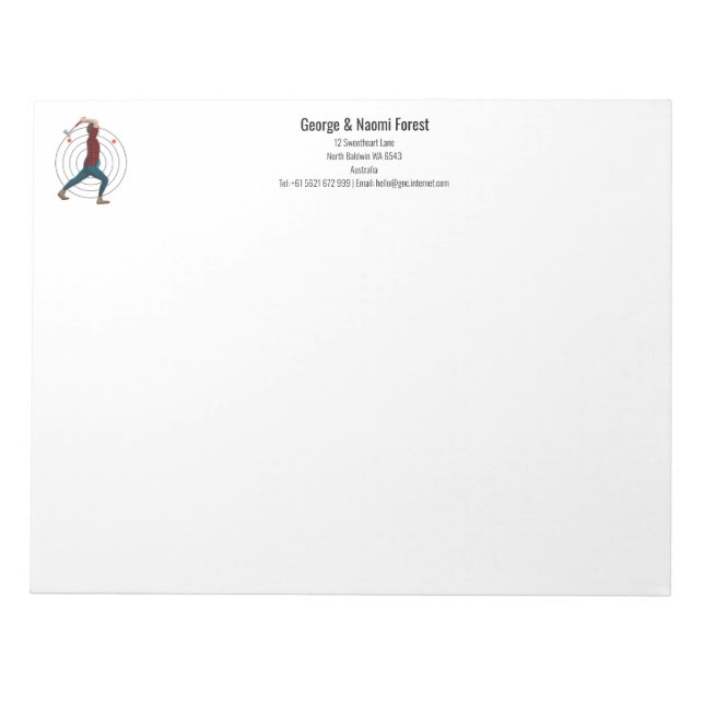 Axe Throwing Notepad (Front)