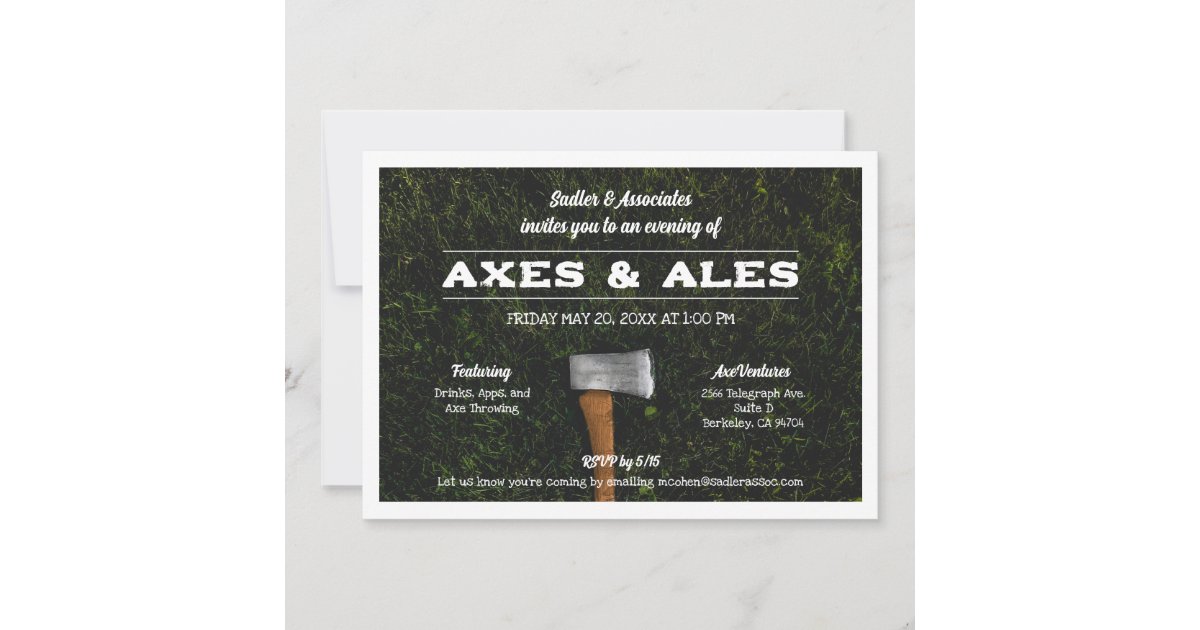 Axe Throwing Party Invitation Zazzle