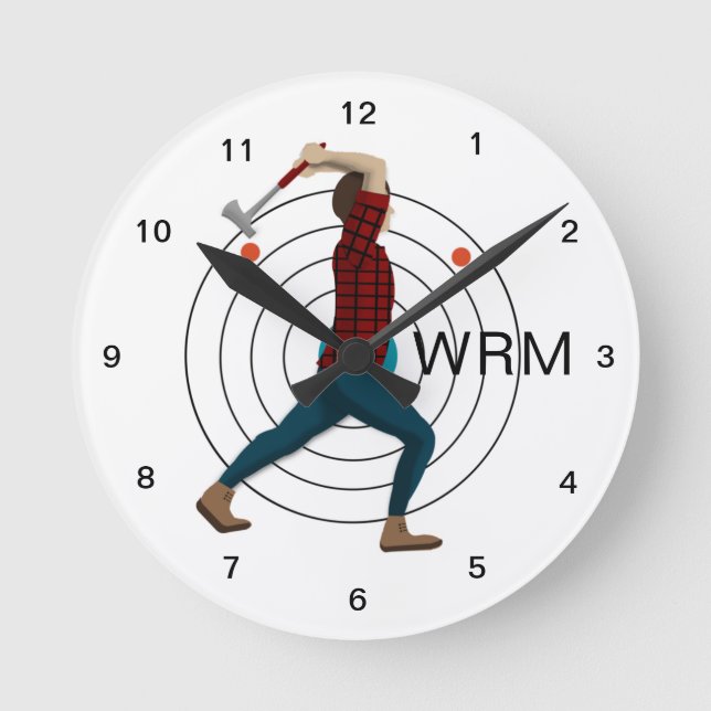 Axe Throwing Round Clock (Front)
