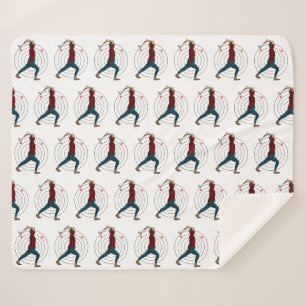 Axe Throwing Sherpa Blanket