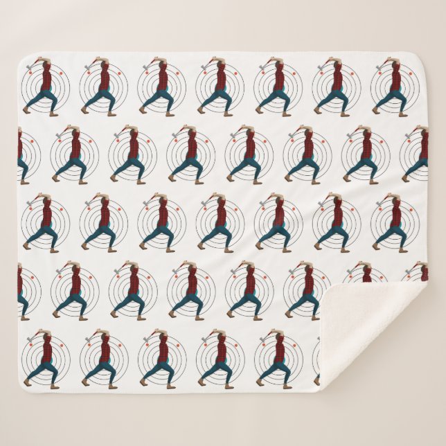 Axe Throwing Sherpa Blanket (Front (Horizontal))