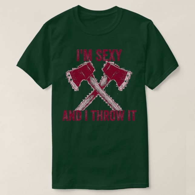 Axe throwing throwing Tomahawk double axe gift T-Shirt (Design Front)