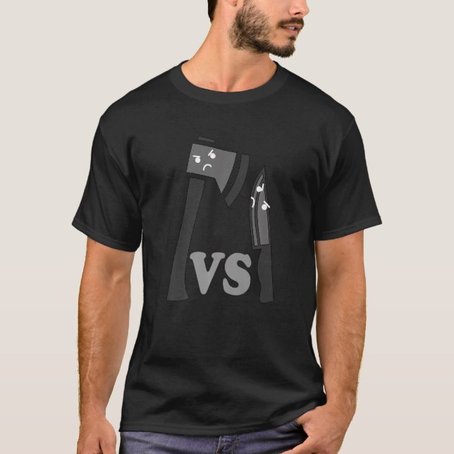 Axe Vs Knife Survival Training Bushcraft Nature T-Shirt (Front)