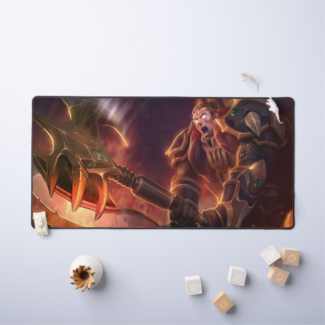 Axe Wielder Gaming Desk Mat | Weapon Master Design (Kids Table)