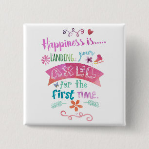 Axel Figure Skate Square Magnet 2 Inch Square Button