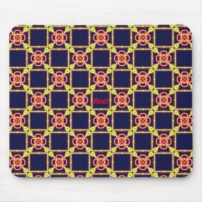 AXEL ~ Fluoro Abstract Pattern ~ Personalized Mouse Pad (Front)
