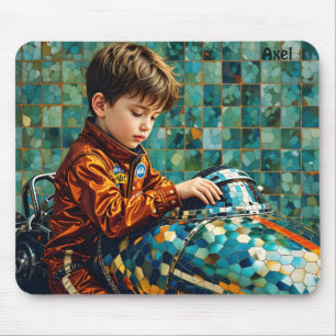 AXEL ~ Young Boy Racing Car Driver ~  Mouse Pad