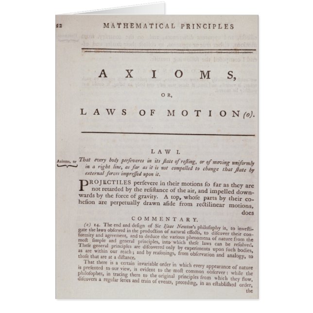 Axioms, or Laws of Motion, from Volume I (Front)