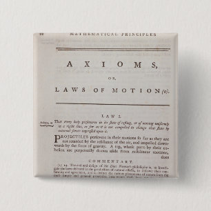 Axioms, or Laws of Motion, from Volume I 2 Inch Square Button