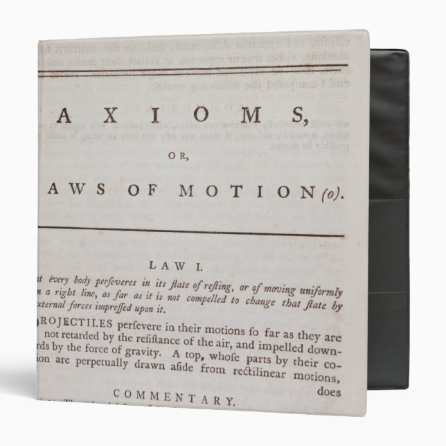 Axioms, or Laws of Motion, from Volume I Binder (Front/Inside)