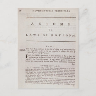 Axioms, or Laws of Motion, from Volume I Postcard