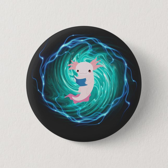 Axolotl  2 inch round button (Front)