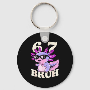 Axolotl 67 bruh funny meme sunglasses cool walking keychain
