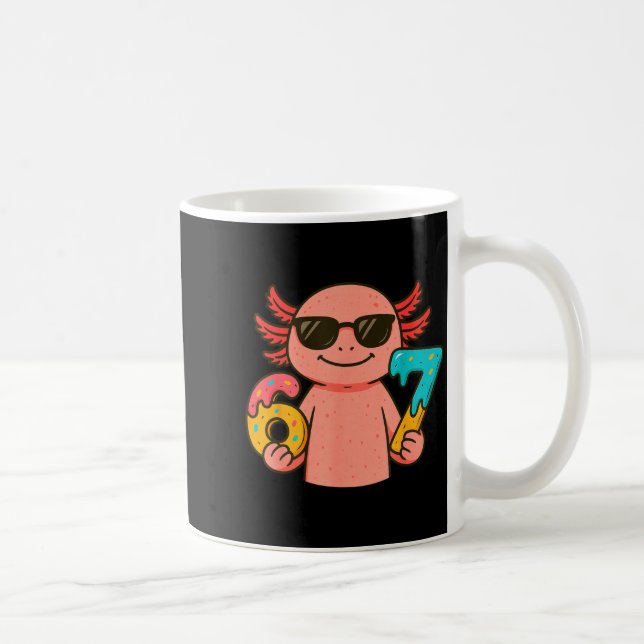 Axolotl 67 Meme Six Seven Funny Ice Cream Drip  Coffee Mug (Right)