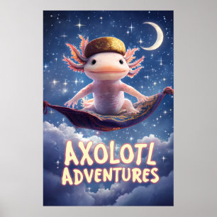 Axolotl Adventures Poster – Flying Carpet Fantasy