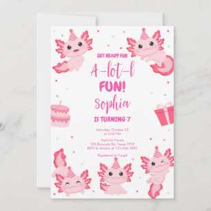 Axolotl Alotl Fun Birthday Party Invitation