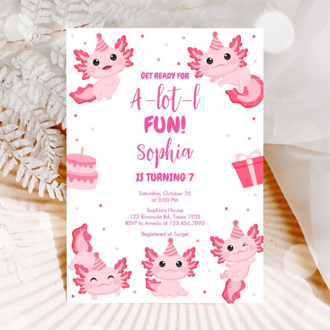 Axolotl Alotl Fun Birthday Party Invitation (Créateur téléchargé)