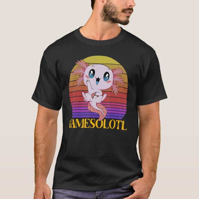 Axolotl Amphibian   Sayings Gamer T-Shirt (Front)