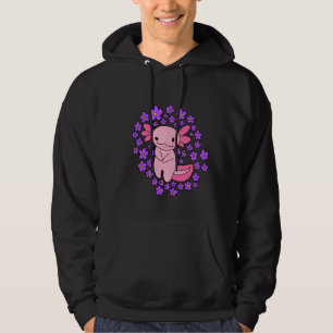 Axolotl and Flowers  Hoodie