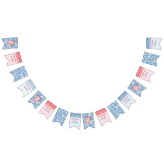 Axolotl and the Bubbles - Blue Water Baby Shower Bunting Flags