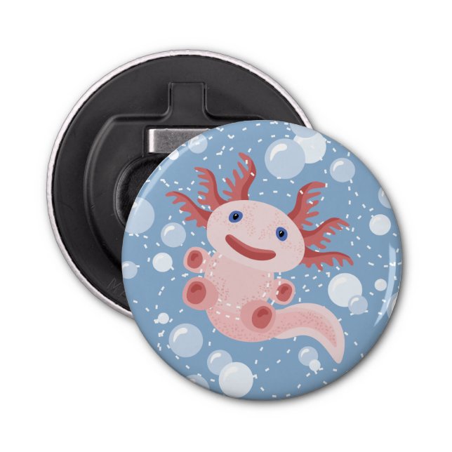 Axolotl and the Bubbles Bold Vector Design Bottle Opener (Front)
