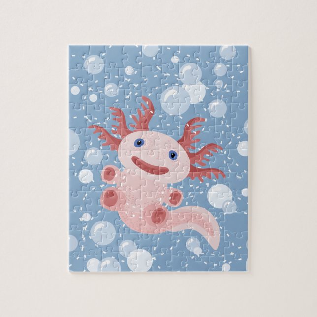 Axolotl and the Bubbles Bold Vector Design Jigsaw Puzzle (Vertical)