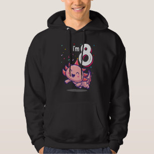 Axolotl Animal 8th Birthday Girl B Day 8 Years Ol Hoodie