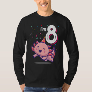 Axolotl Animal  8th Birthday Girl B Day 8 Years Ol T-Shirt