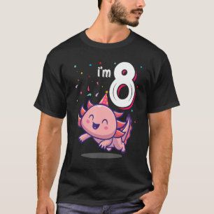 Axolotl Animal 8th Birthday Girl B Day 8 Years Ol T-Shirt