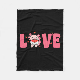 Axolotl Animals With Hearts Love Premium Tri-blend Fleece Blanket