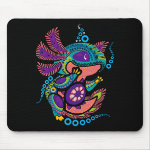 Axolotl Art Aztec Mexican Salamander Mexico Cinco  Mouse Pad