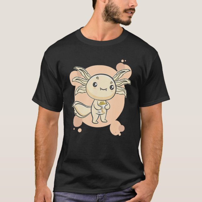 Axolotl Banana Milk Ambystoma Mexicanum Walking Fi T-Shirt (Front)