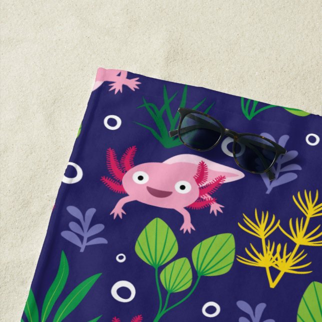 Axolotl Beach Towel (In Situ)