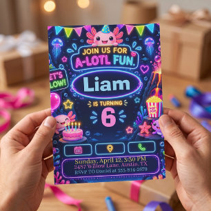 Axolotl Birthday Invitation