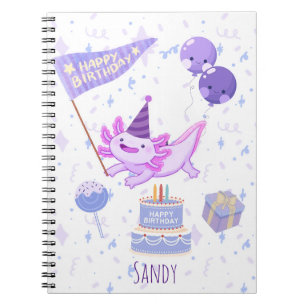 Axolotl birthday notebook